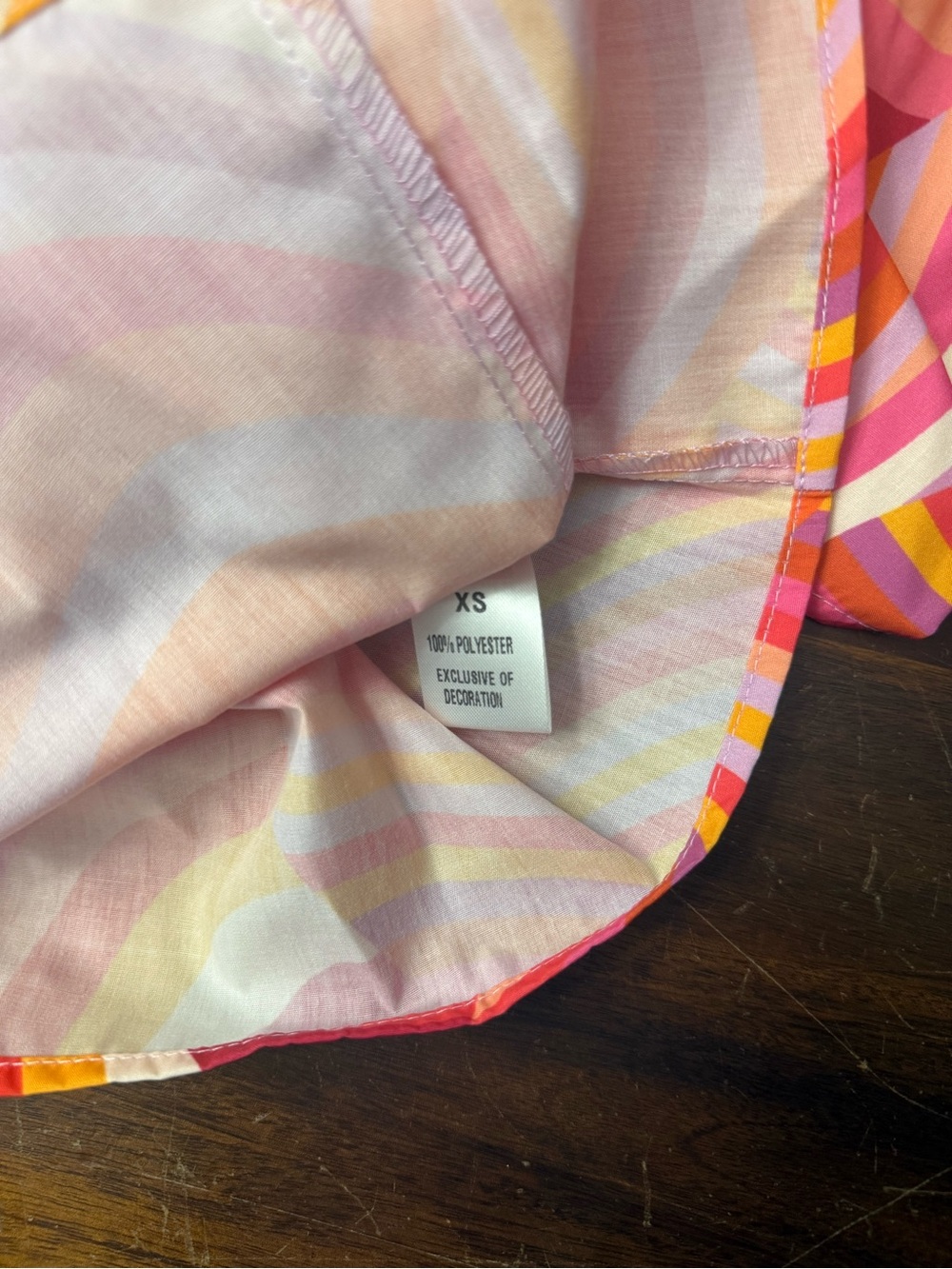 new THML Colorful Pink Swirl Puff Sleeve Women's Top - Picture 7 of 7